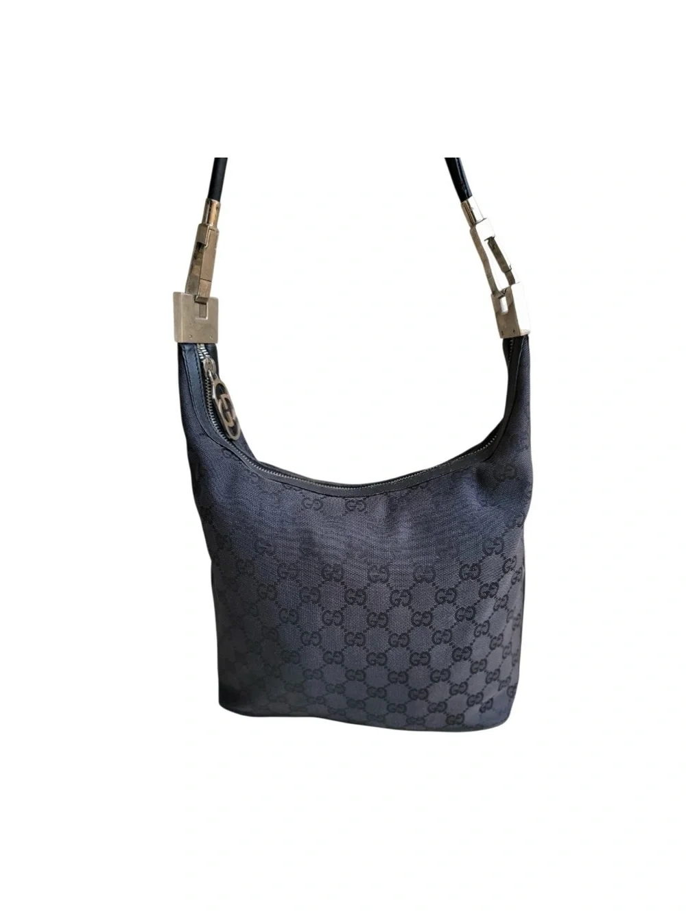 Gucci Charcoal Monogram Hobo